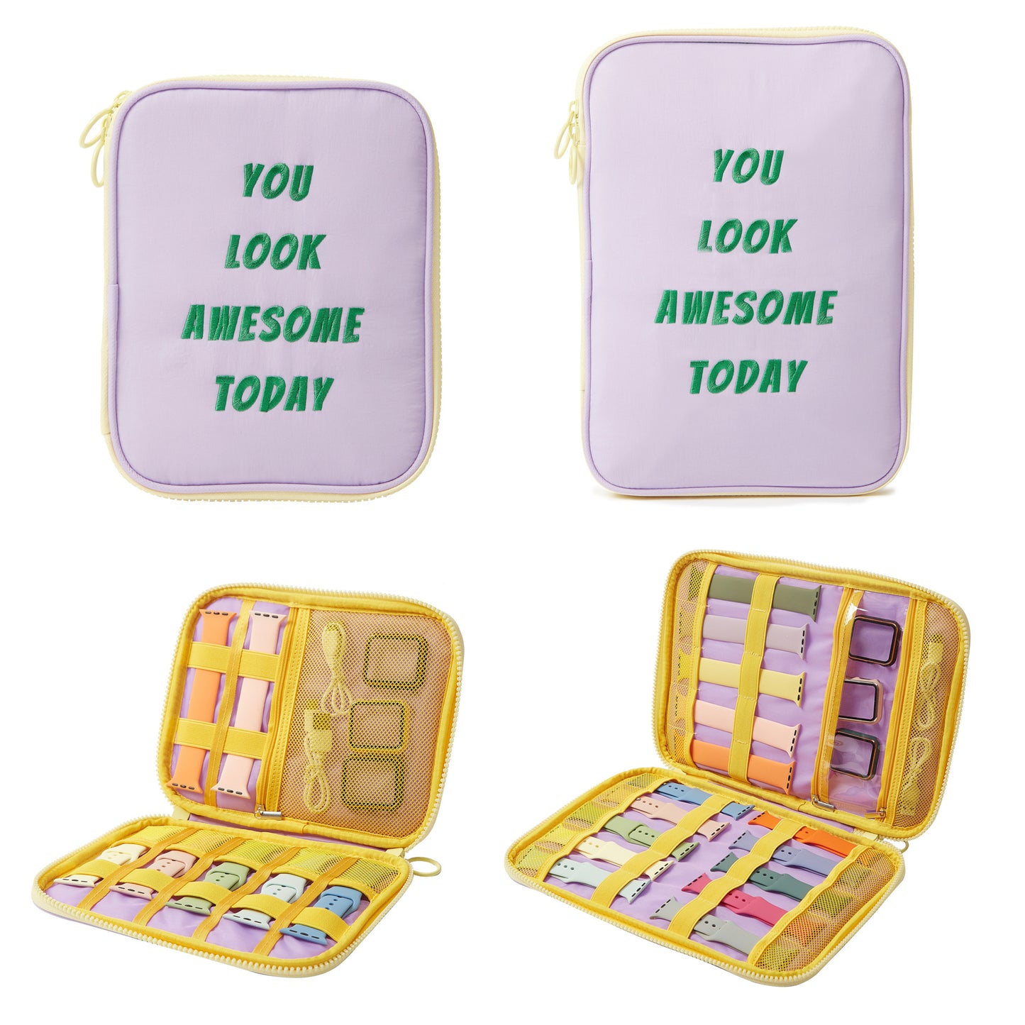 “You Look Awesome Today” Bands Organizer – Watch Band and Cable Storage Pouch - BandsOfTheDay