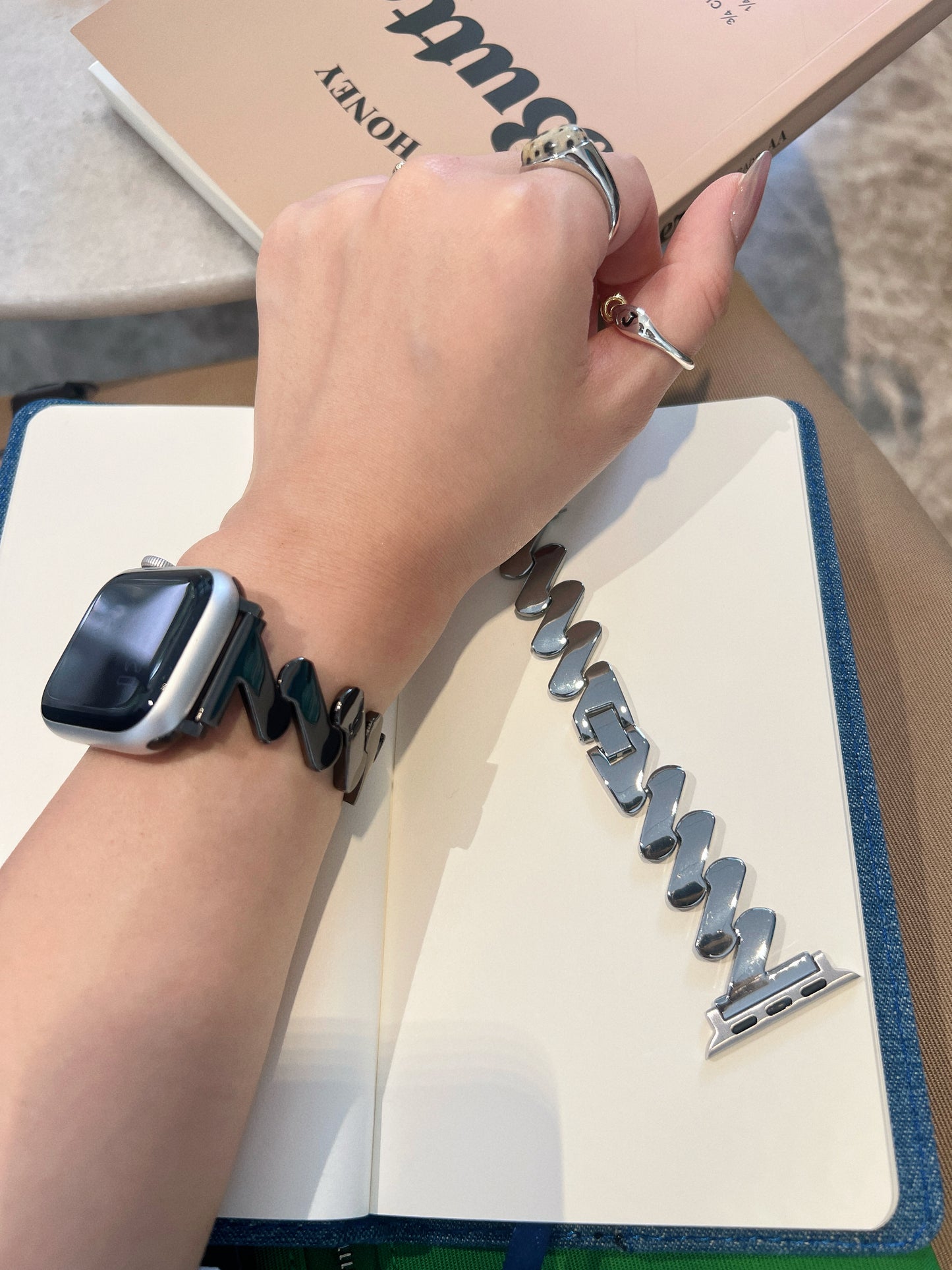 LustreLink Starlight Stainless Steel Apple Watch Band