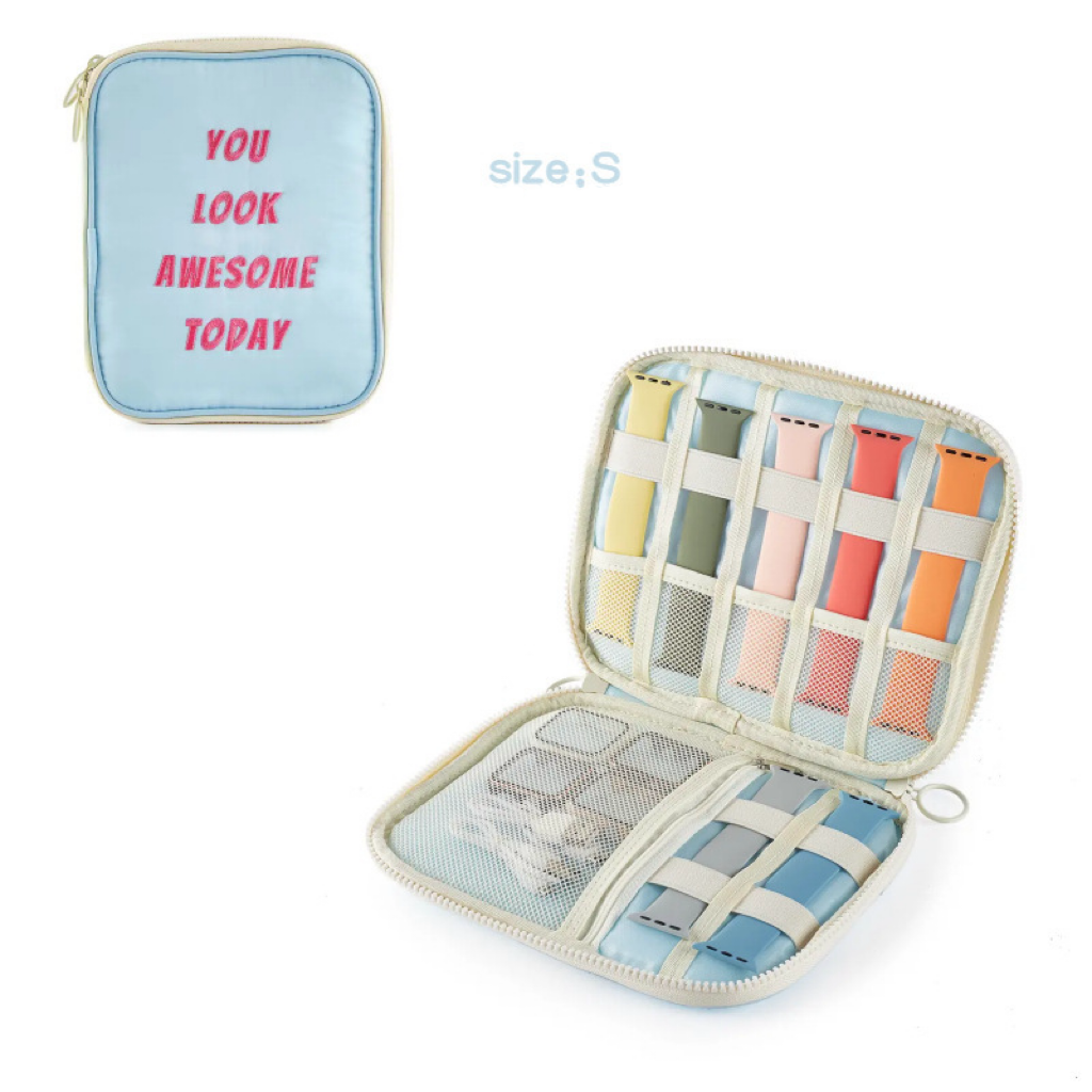 “You Look Awesome Today” Bands Organizer – Watch Band and Cable Storage Pouch - BandsOfTheDay