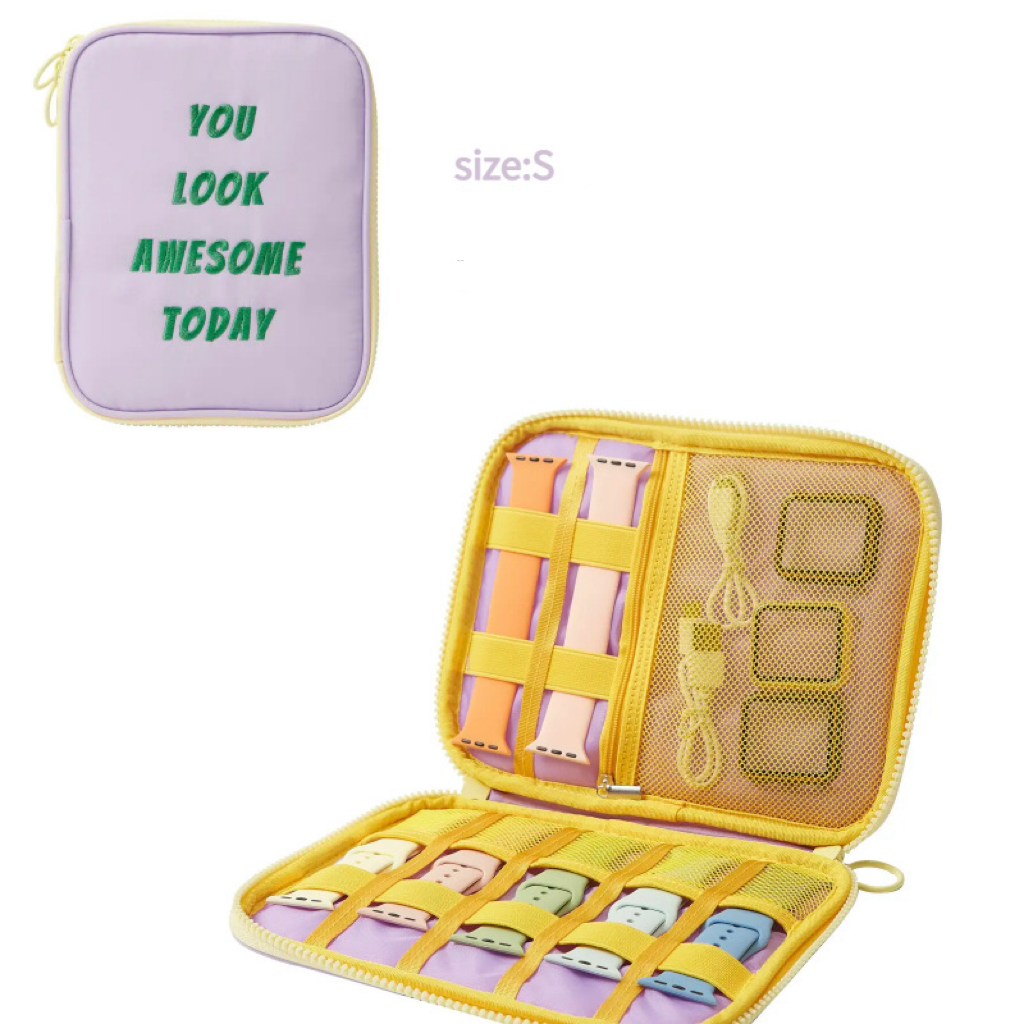 “You Look Awesome Today” Bands Organizer – Watch Band and Cable Storage Pouch - BandsOfTheDay